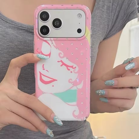 S75768 ガーリーガール ピンク iPhoneケース