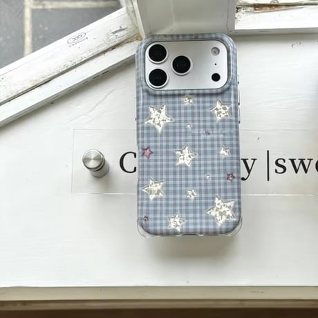 S75895 きらきらスターチェックiPhoneケース