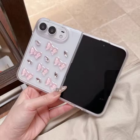 L62538 きらめきリボンクリアiPhoneDuoケース