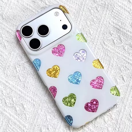 S75750 カラフルハート iPhoneケース