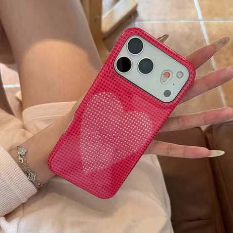 S75749 ドットハート iPhoneケース