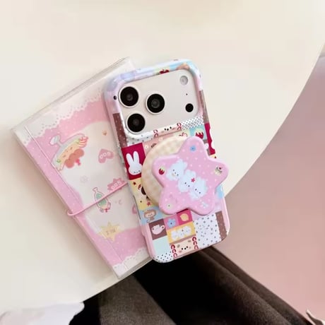 K23305 パステルパッチワークMagSafeソケット付きiPhoneケース