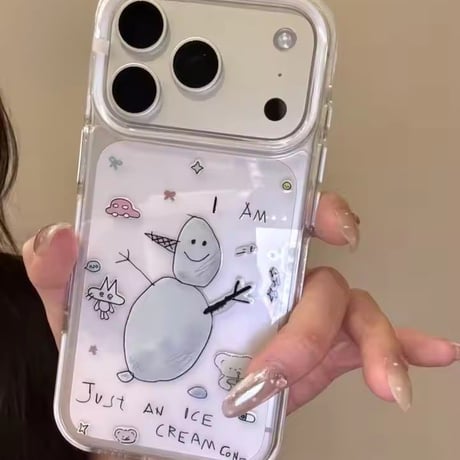 L62530 ゆるゆきだるまクリアiPhoneケース