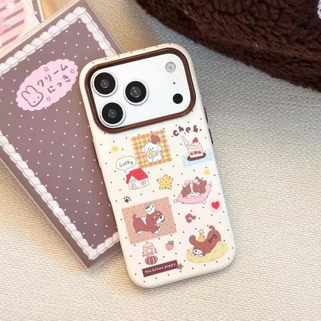 S75982 レトロパピーステッカーiPhoneケース