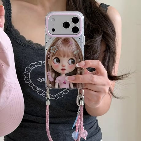 K23197 ドールデザイン ショルダー付き iPhoneケース