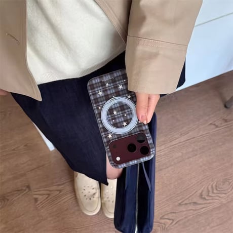 K23361 スターチェックリングスタンドiPhoneケース
