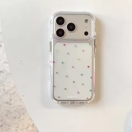 【即納商品】L62383 カラフル星ちりばめ クリアiPhoneケース