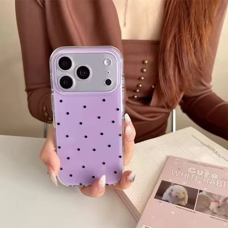 S75724 パープルドット iPhoneケース