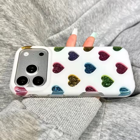 S75750 カラフルハート iPhoneケース