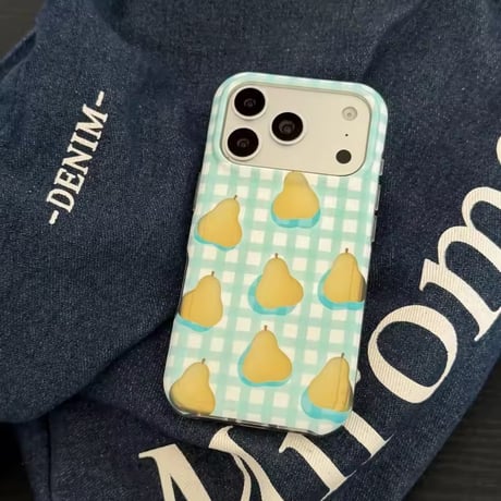S75777 洋なしチェック iPhoneケース