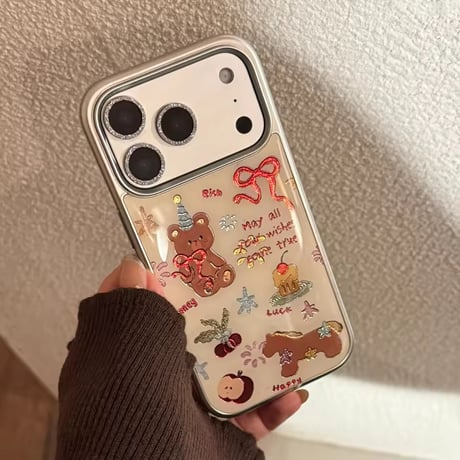 S75766 リボンベア＆スイーツ クリア iPhoneケース