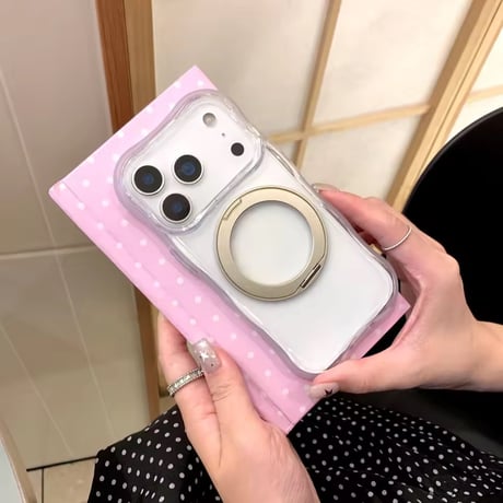 K23196 クリアカラー リングスタンド iPhoneケース