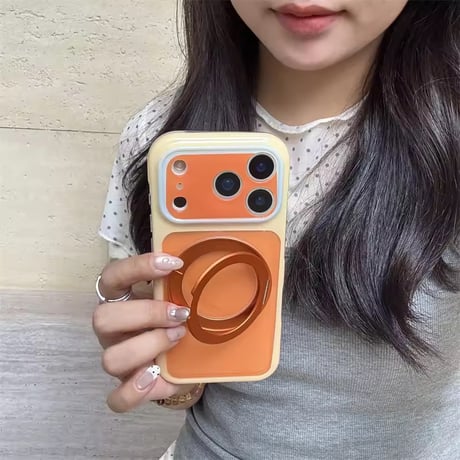 K23203 バイカラーリングスタンド付き iPhoneケース