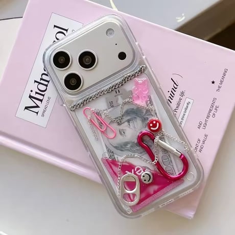 【即納商品】L62416 PinkCharmMixクリアiPhoneケース