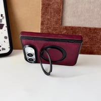 K23322 リングスタンド付きレザー風MagSafe対応iPhoneDuoケース
