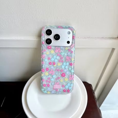 S75923 きらめき小花リボンiPhoneケース