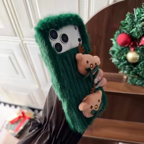 S75863 ふわふわトナカイ クリスマス iPhoneケース