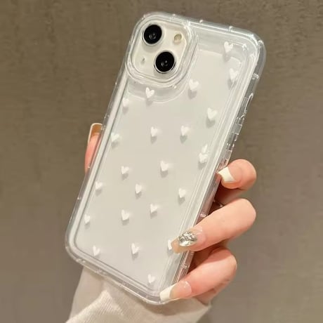 【即納商品】L62269 ちりばめハートのクリアケース