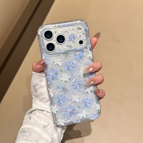 S75723 ブルーリリー フラワー iPhoneケース