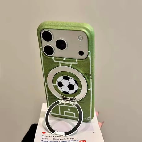 K23207 サッカーフィールド MagSafe対応リング付き iPhoneケース
