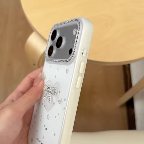 S75976 キラキラハートリボンiPhoneケース
