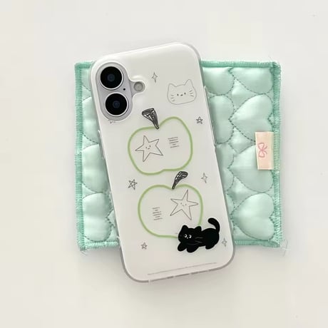 S75930 グリーンアップルキャットiPhoneケース