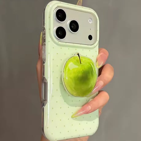 K23199 アップルグリップ付き ドット iPhoneケース