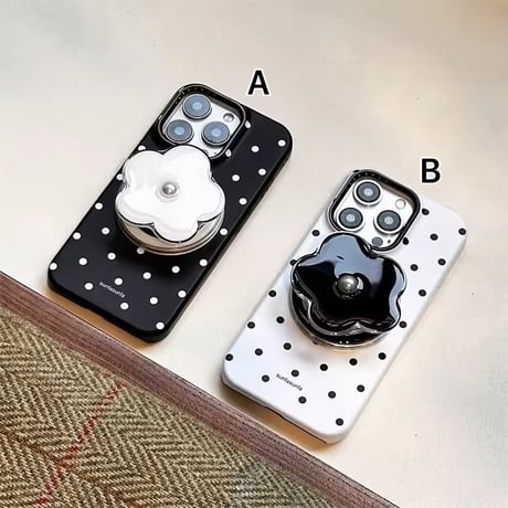 【即納商品】K23032 フラワーグリップ ドットiPhoneケース