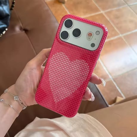 S75749 ドットハート iPhoneケース