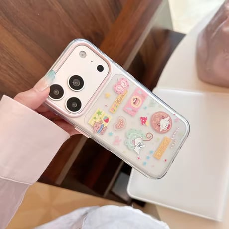 L62541 パステルステッカークリアiPhoneケース