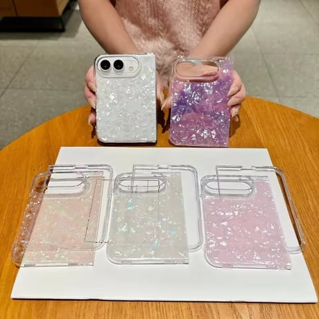 【即納商品】S75928 オーロラシェルiPhoneDuoケース