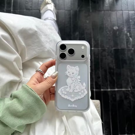 L62499 リボンキャットクリア iPhoneケース