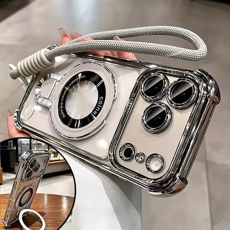 K23346 メタリックリングストラップiPhoneケース