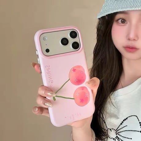 S75758 ピンクチェリー iPhoneケース