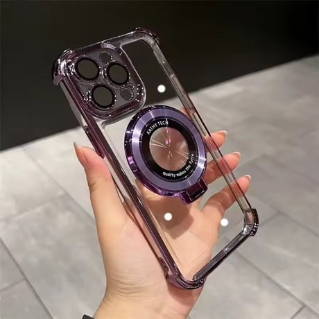 【即納商品】K23012 MagSafe対応 メタルリング付きクリアiPhoneケース