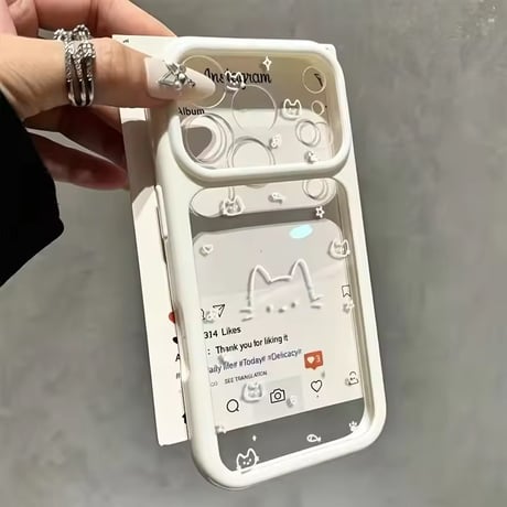 L62547 にゃんこグラフィッククリアiPhoneケース