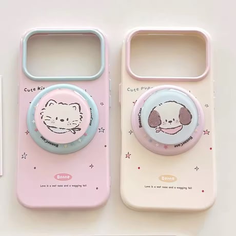 K23286 わんにゃんMagSafeグリップiPhoneケース