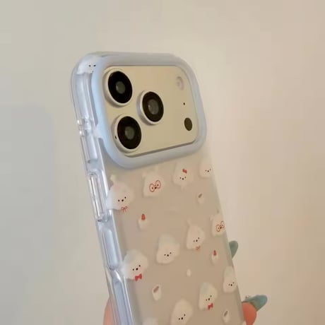 L62491 ふわふわパピー クリアiPhoneケース