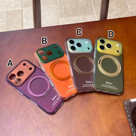 K23300 レトロバイカラーリングスタンド付きiPhoneケース