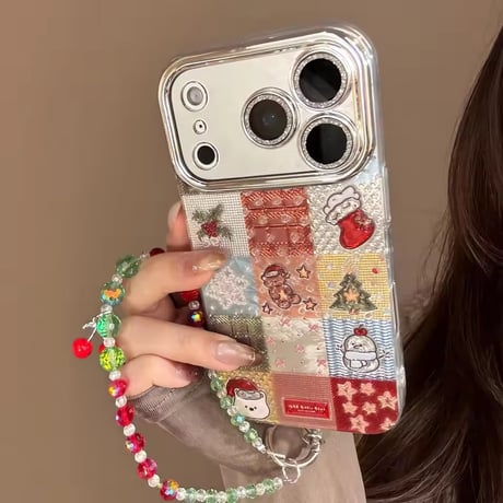 S75898 ホリデーパッチワークiPhoneケース