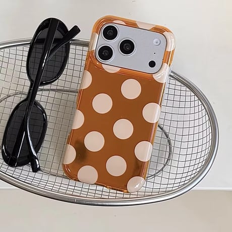 S75764 ブラウンドット iPhoneケース