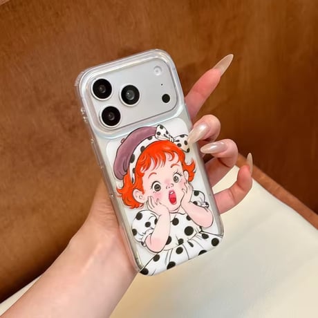 S75757 レトロガールイラスト iPhoneケース