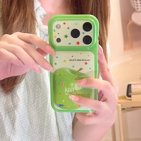 S75888 フレッシュグリーンアップルスターiPhoneケース