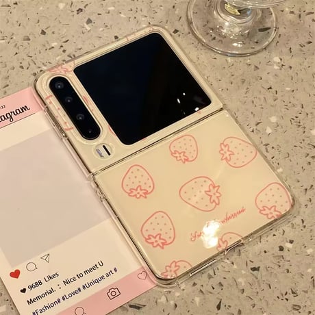 G0155 ストラップ付きフルーツラインGalaxyFlipケース
