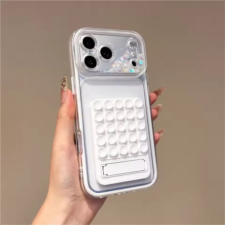 K23289 キラキラカメラフレーム吸盤＆スタンドiPhoneケース