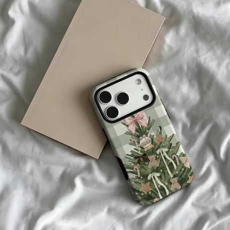 S75947 リボンクリスマスツリーiPhoneケース