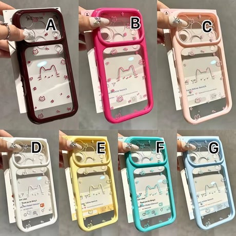 L62547 にゃんこグラフィッククリアiPhoneケース