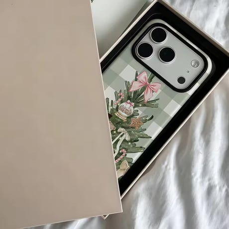 S75947 リボンクリスマスツリーiPhoneケース