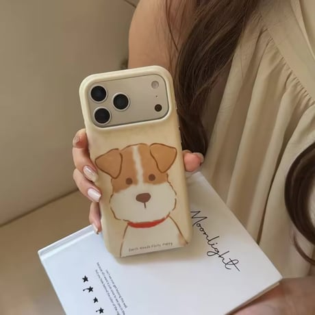 S75709 ふわもこわんこイラスト iPhoneケース