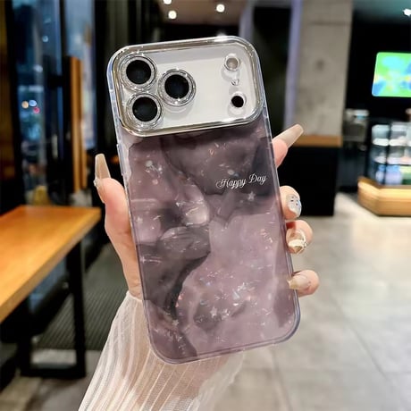 【即納商品】S74844 Happy Day パールマーブルiPhoneケース